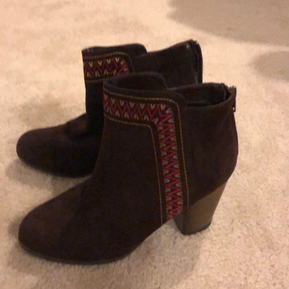 Brand New, Never Worn Qupid Dark Brown Booties 6.5